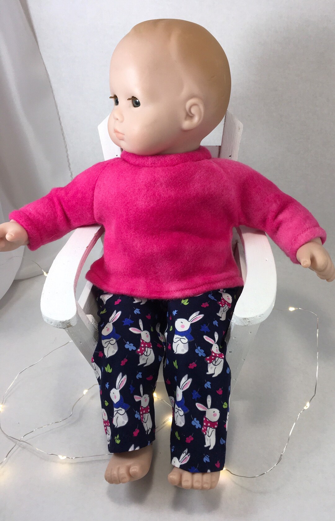 Baby Doll Winter Fleece Top and Pants, Christmas, Bunny Pants, Fits ...