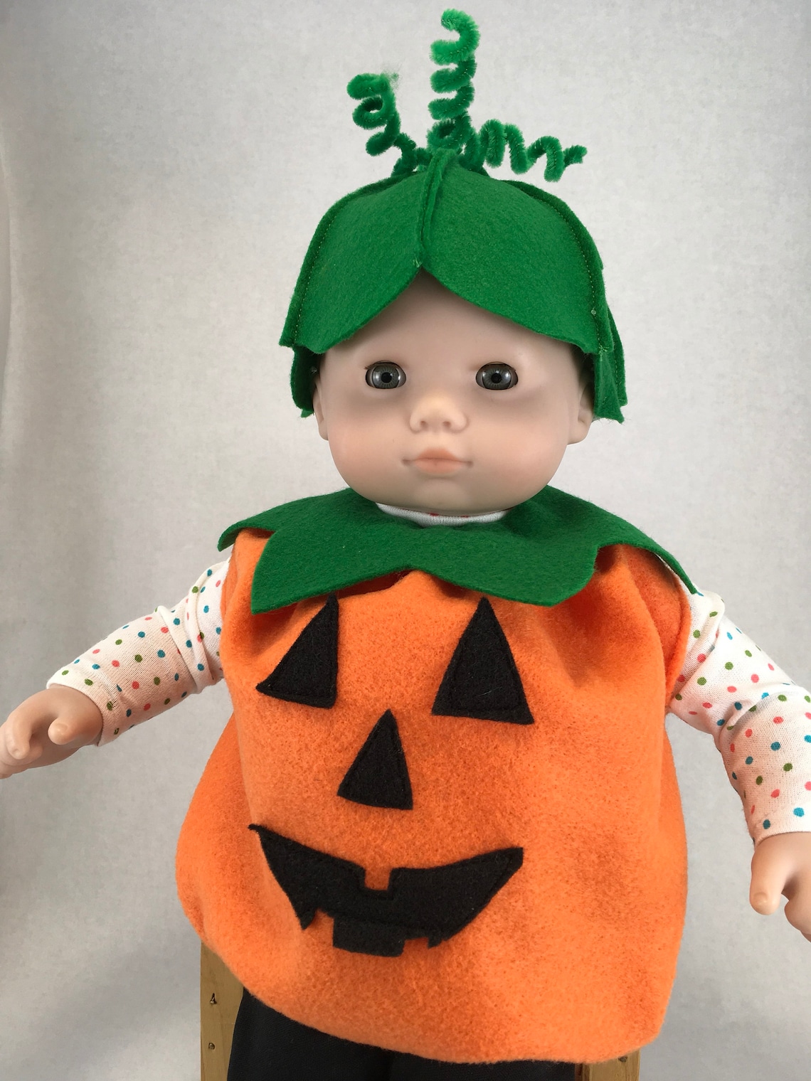 Pumpkin costume for Bitty Baby doll baby doll Halloween Etsy