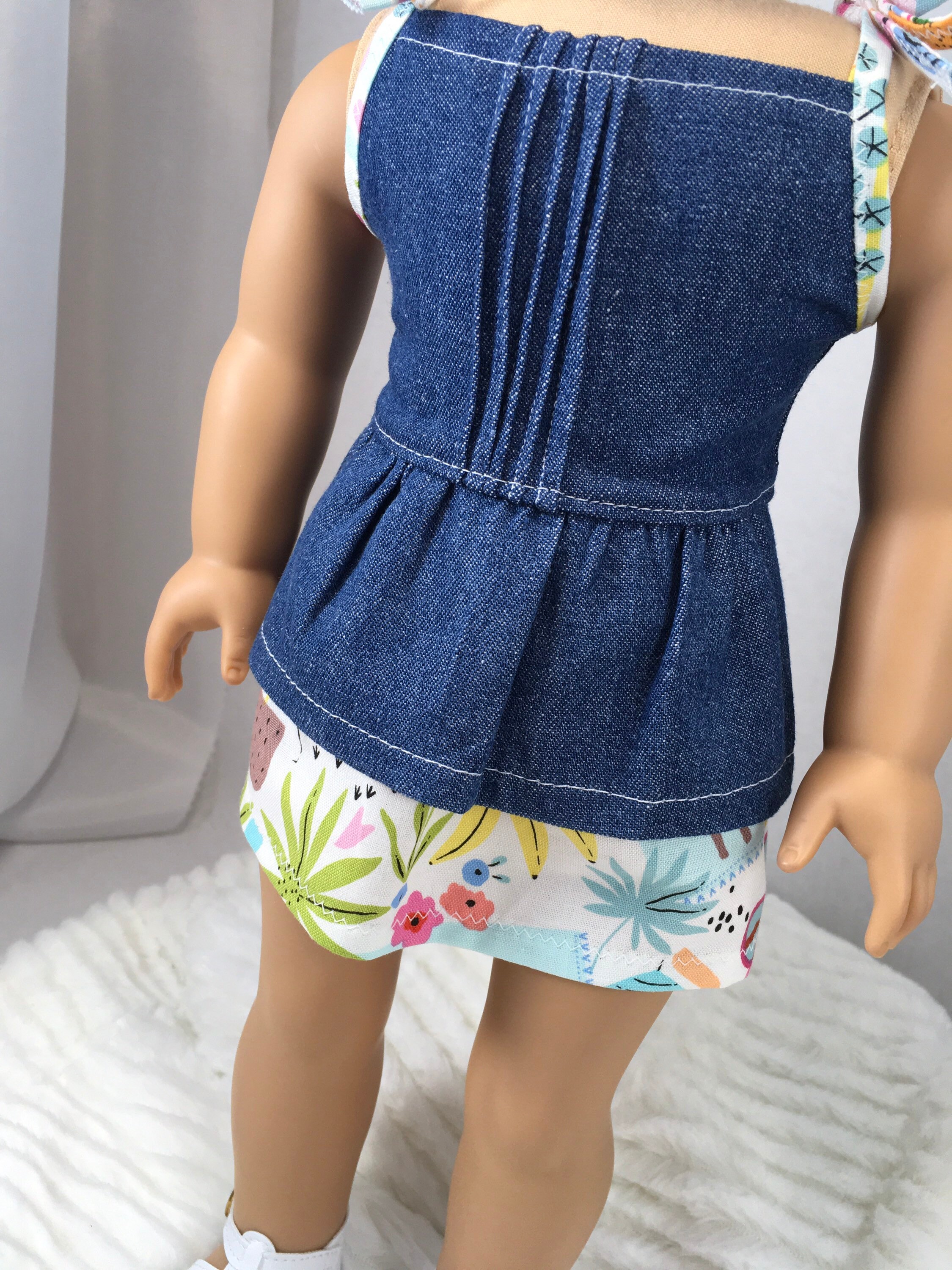 18 inch doll summer dress denim overalls denim dress beach Etsy