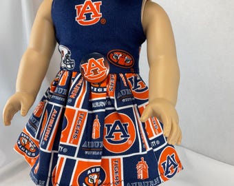 18 inch doll Auburn college dress, cheer outfit, fits American girl doll