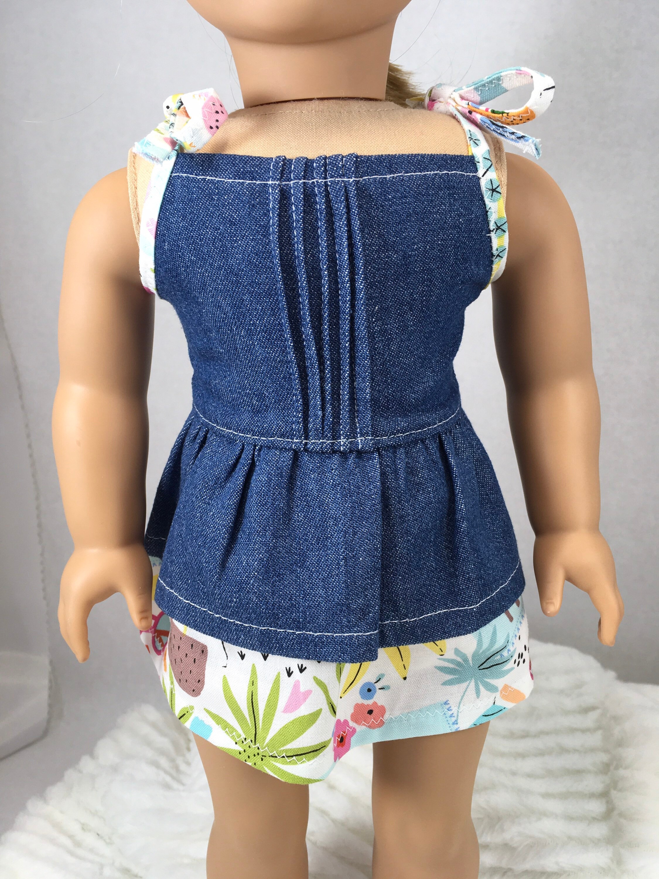18 inch doll summer dress denim overalls denim dress beach Etsy