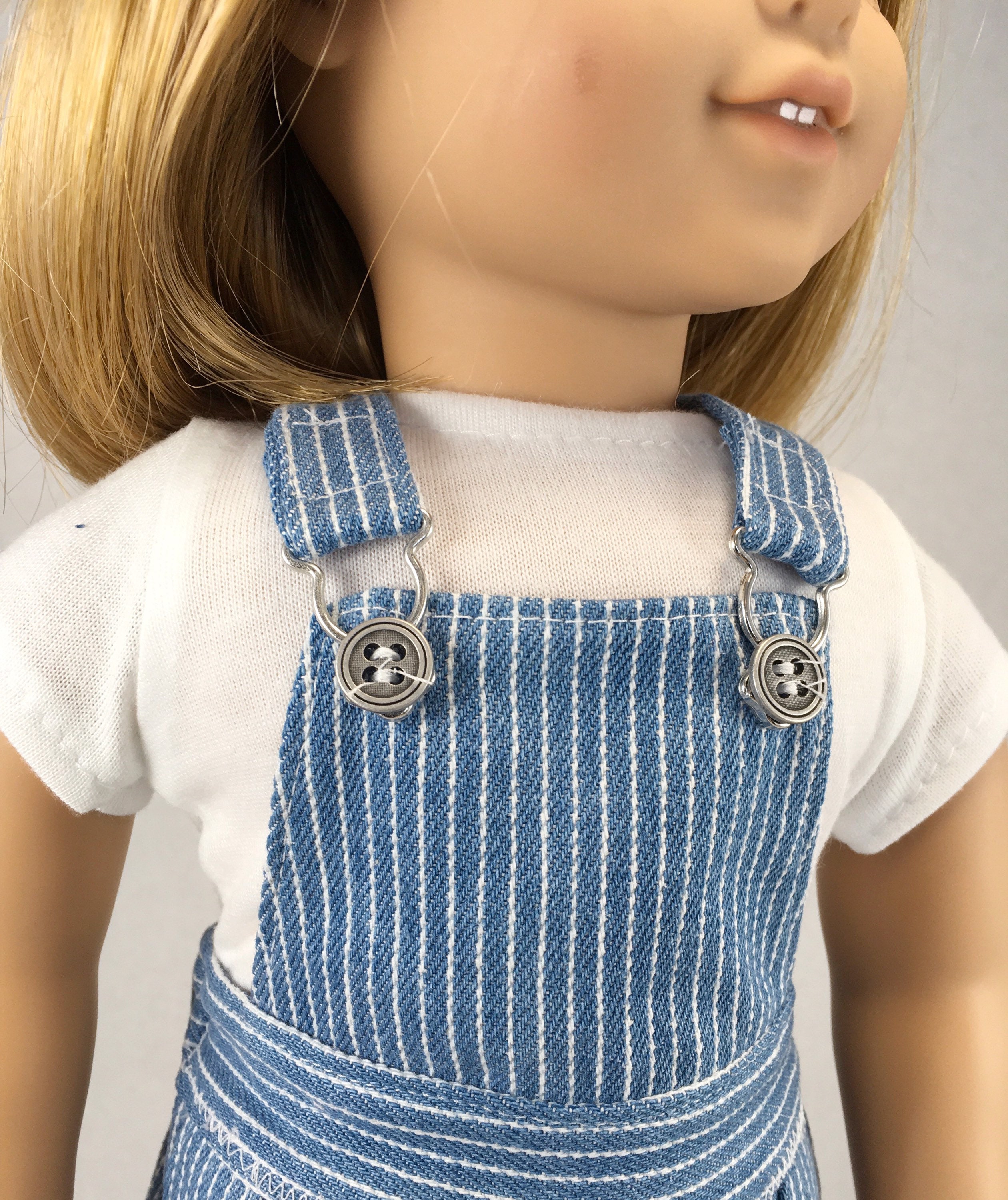Denim overall shorts 18 inch doll bib overalls cotton top Etsy