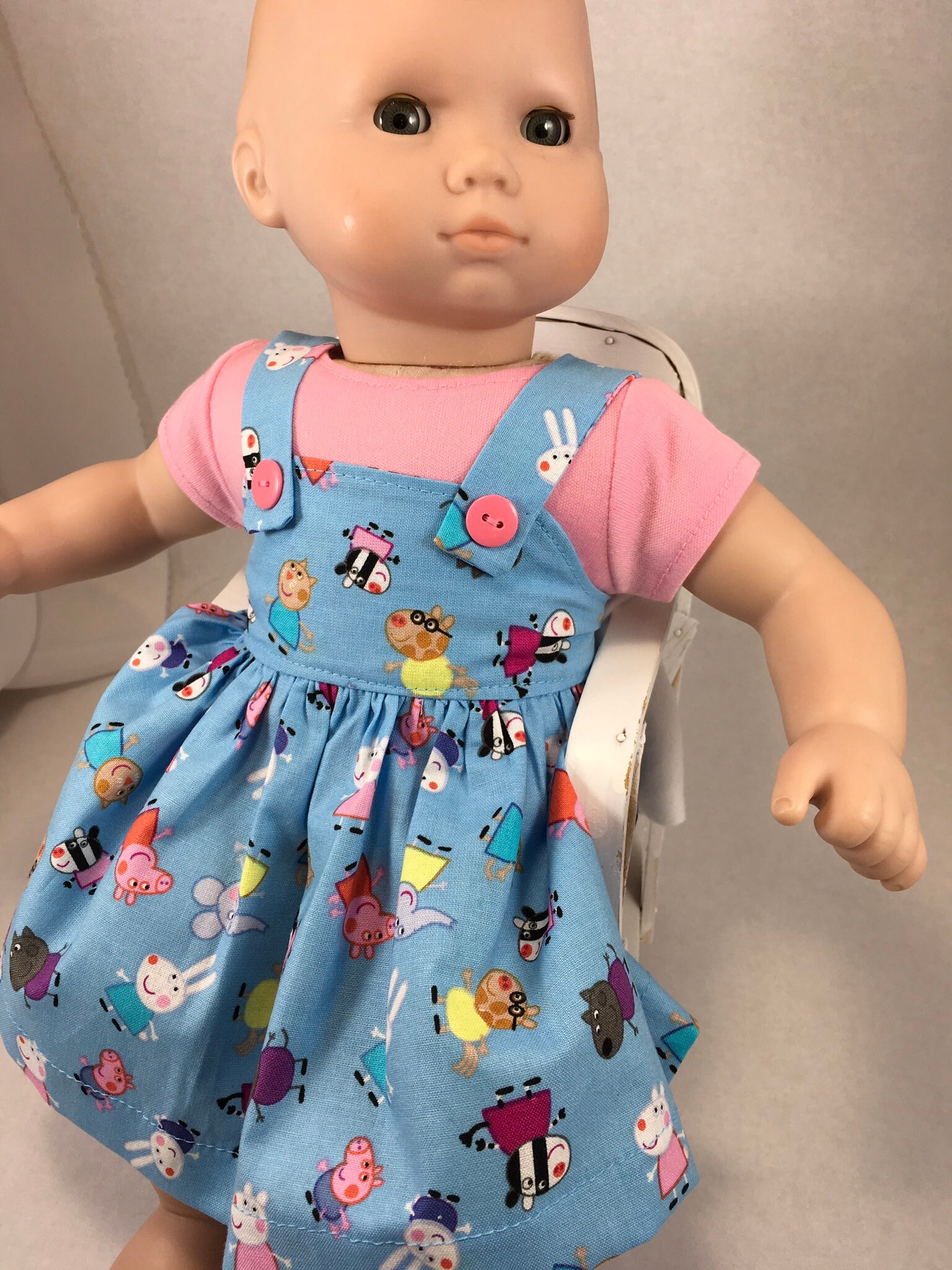 Bitty Baby doll clothes dress and top Peppa Pig print blue Etsy