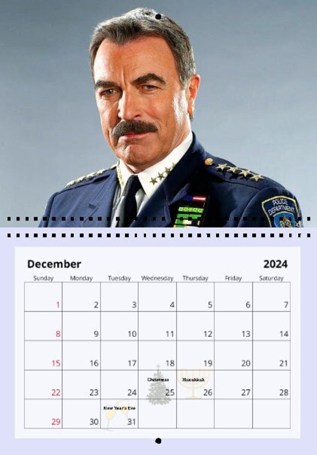 Tom Selleck 2024 Wall Calendar Etsy