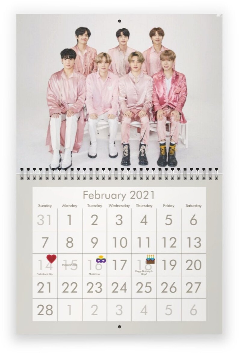 BTS 2021 Wall Calendar Etsy