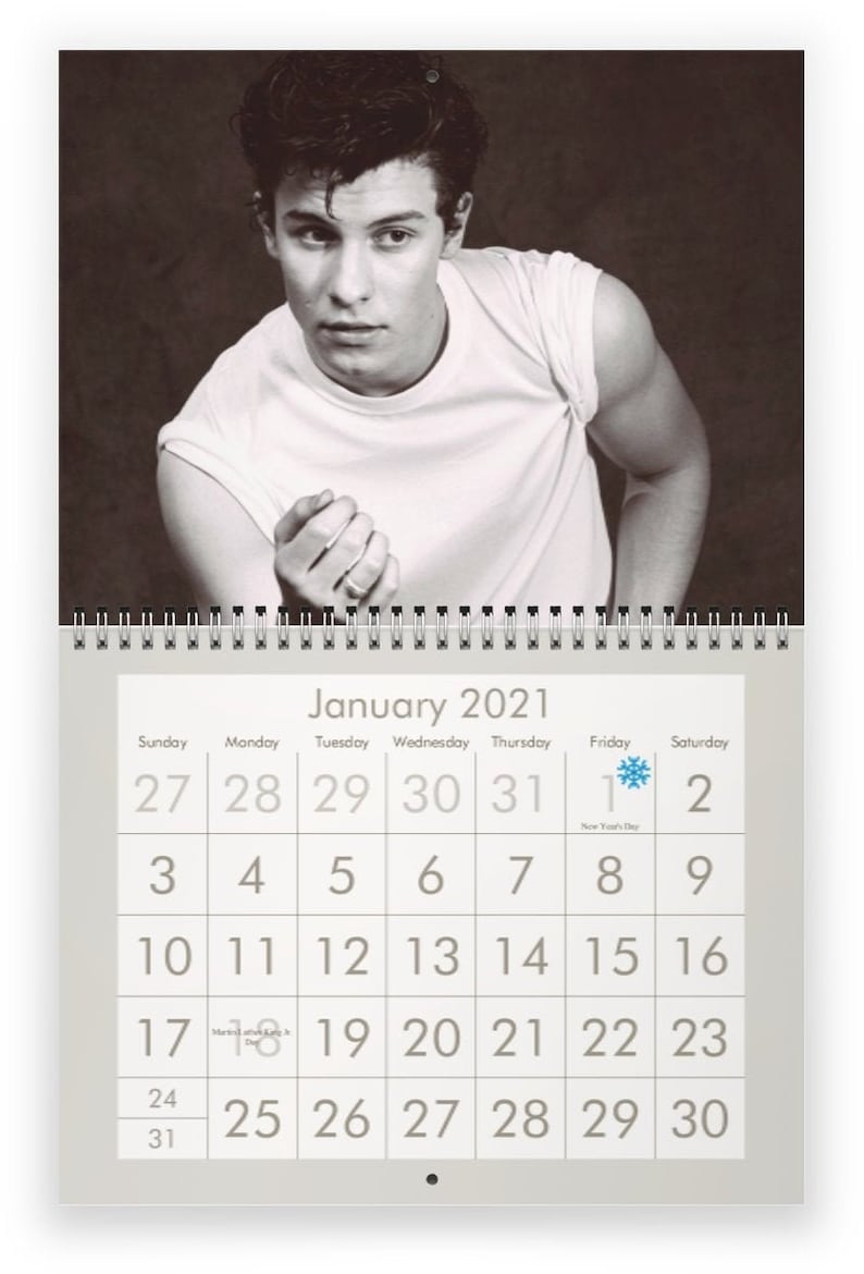 Shawn Mendes 2021 Wall Calendar Etsy
