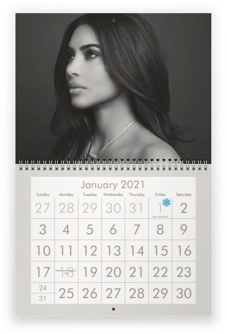 Kim Kardashian West 2021 Wall Calendar Etsy