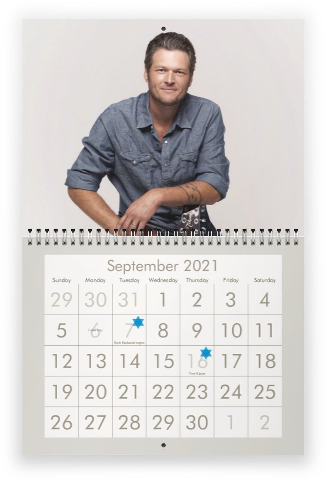 Blake Shelton 2021 Wall Calendar Etsy