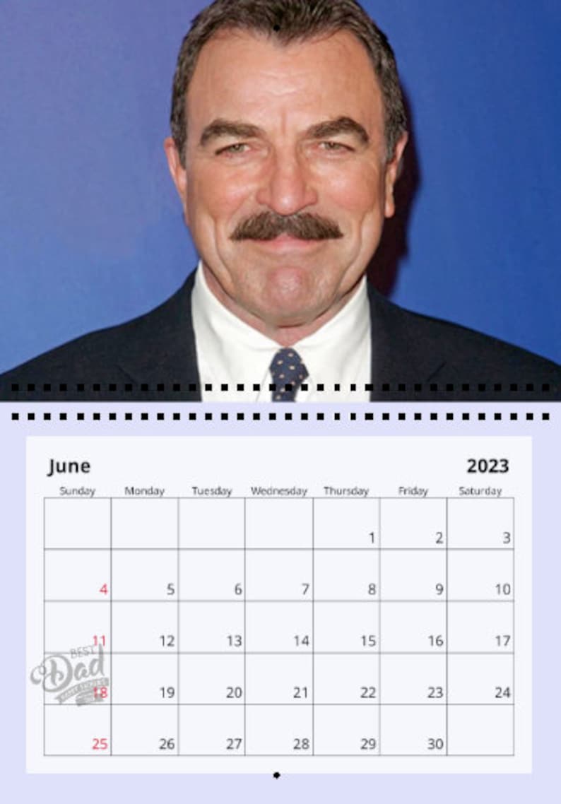 Tom Selleck 2023 Wall Calendar Etsy Canada
