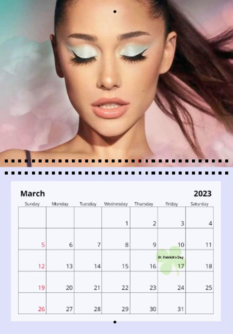 Ariana Grande 2023 Wall Calendar Etsy