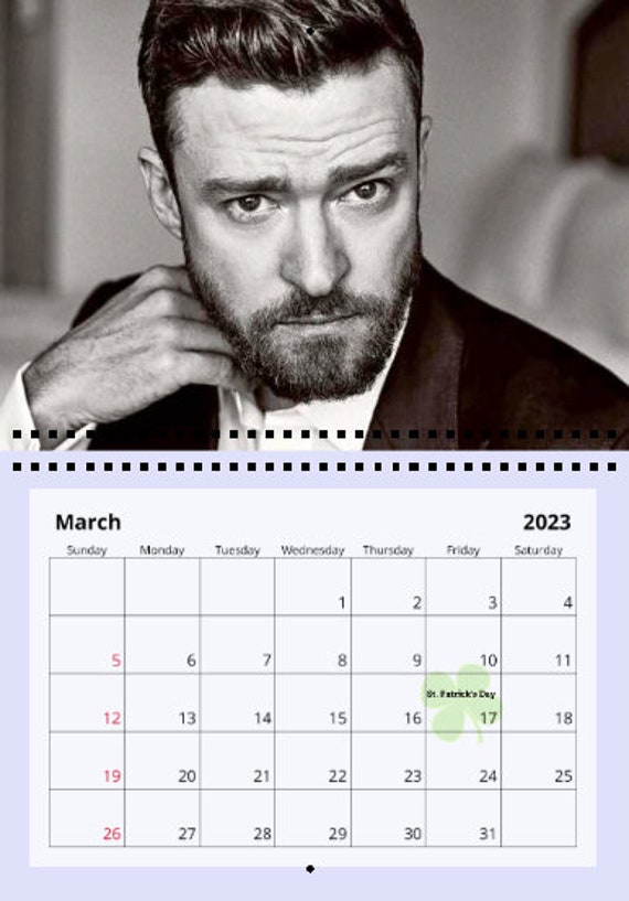 JUSTIN TIMBERLAKE 2023 Wall Calendar