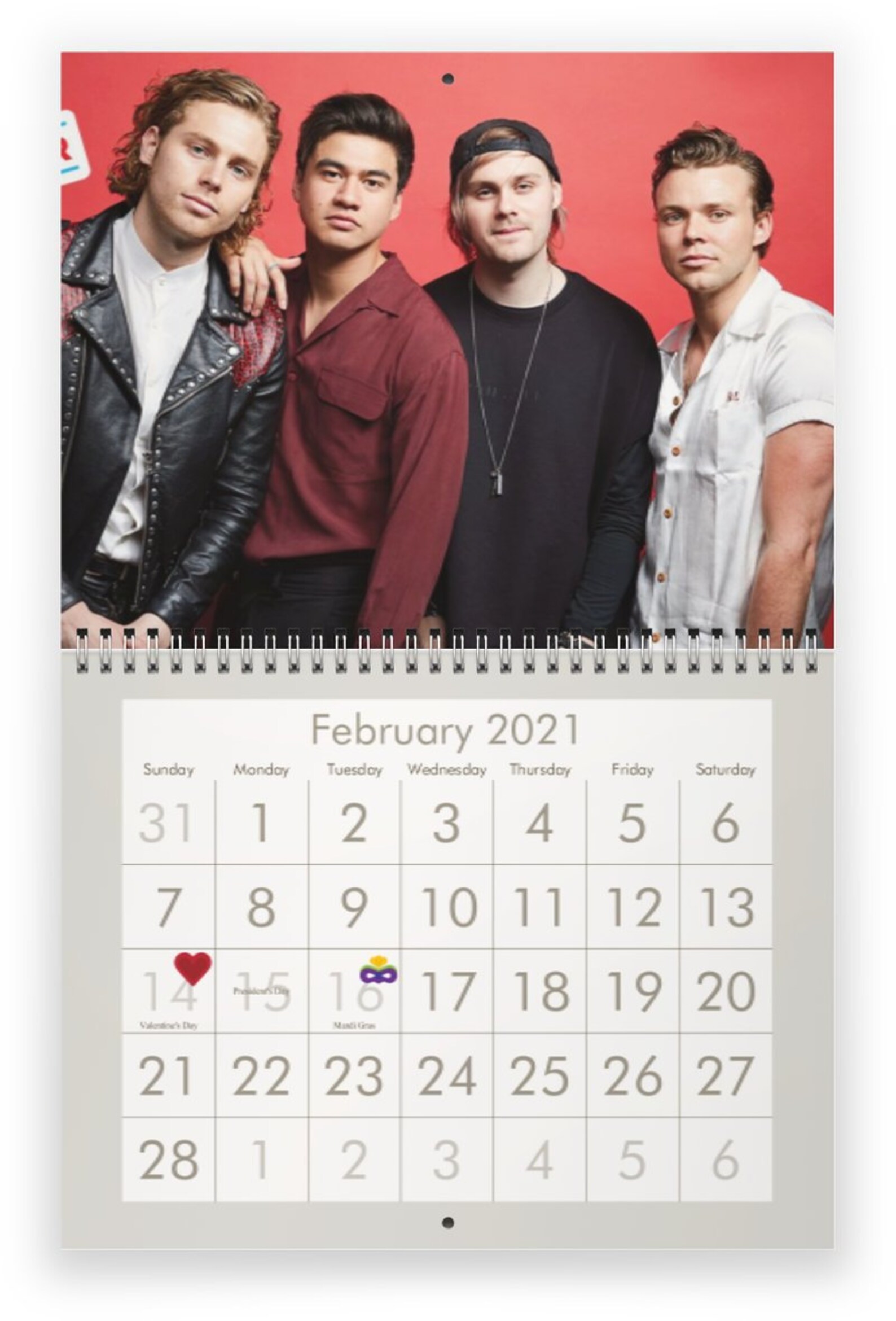 5 Seconds Of Summer 2021 Wall CalendarLAST ONE Etsy