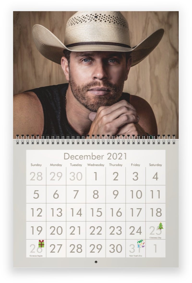 Television Memorabilia DUSTIN LYNCH 2019 Wall Calendar Calendars