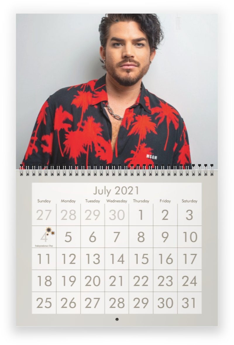 Adam Lambert 2021 Wall Calendar Etsy