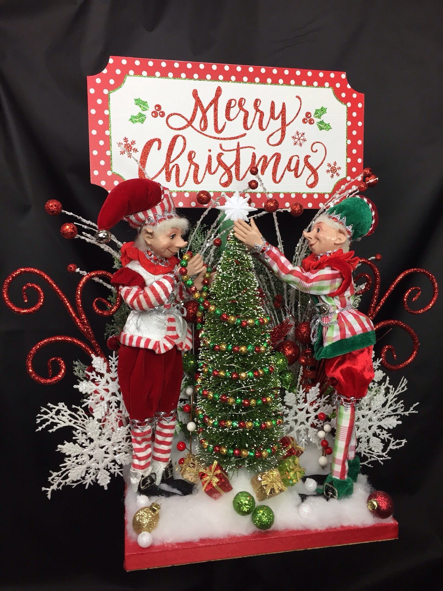 Elves Decorating Christmas Tree Christmas Elves Decorating  Etsy