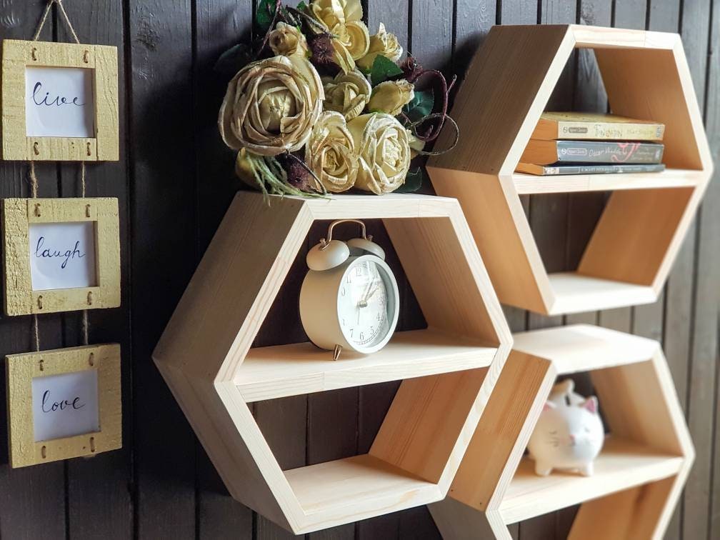 Large Hexagon Shelf/hexagon Shelf/a Unique Etsy Ireland