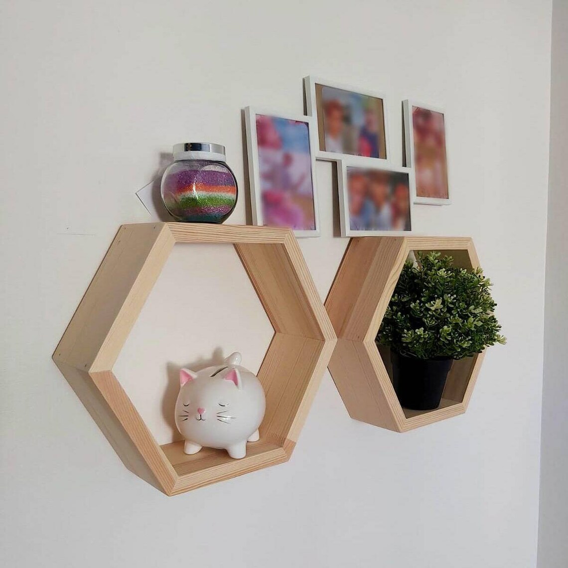 Large hexagon shelf/Hexagon shelf/A unique Etsy