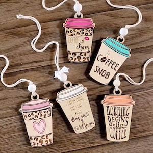 Coffee Cup Car Charms
