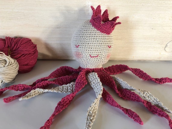 Doudou Pieuvre Hochet Crochet Bebe Lola Etsy