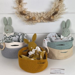 Basket with handles. basket storage decoration handmade crochet baby room