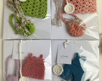 Clothes accessories doll baby comforter rabbit.Famille Lapinou.handmade crochet child gift.