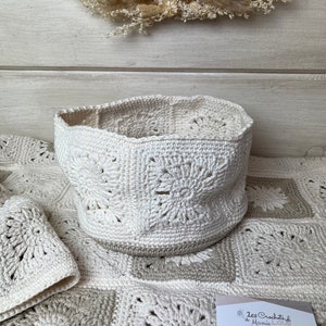 Basket basket basket handmade crochet storage baby child bedroom. Granny basket.
