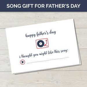 Tarjeta imprimible del día del padre, regalo de canción para papá, lista de reproducción, regalo significativo, regalo para amantes de la música, regalo digital para hombres, regalo personalizado para hombres