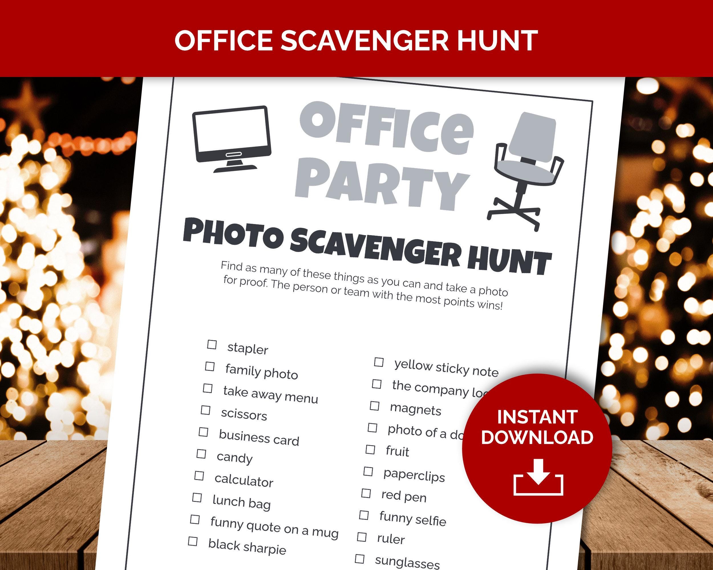 Office Scavenger Hunt, Work Treasure Hunt Game to Play at a Christmas ...