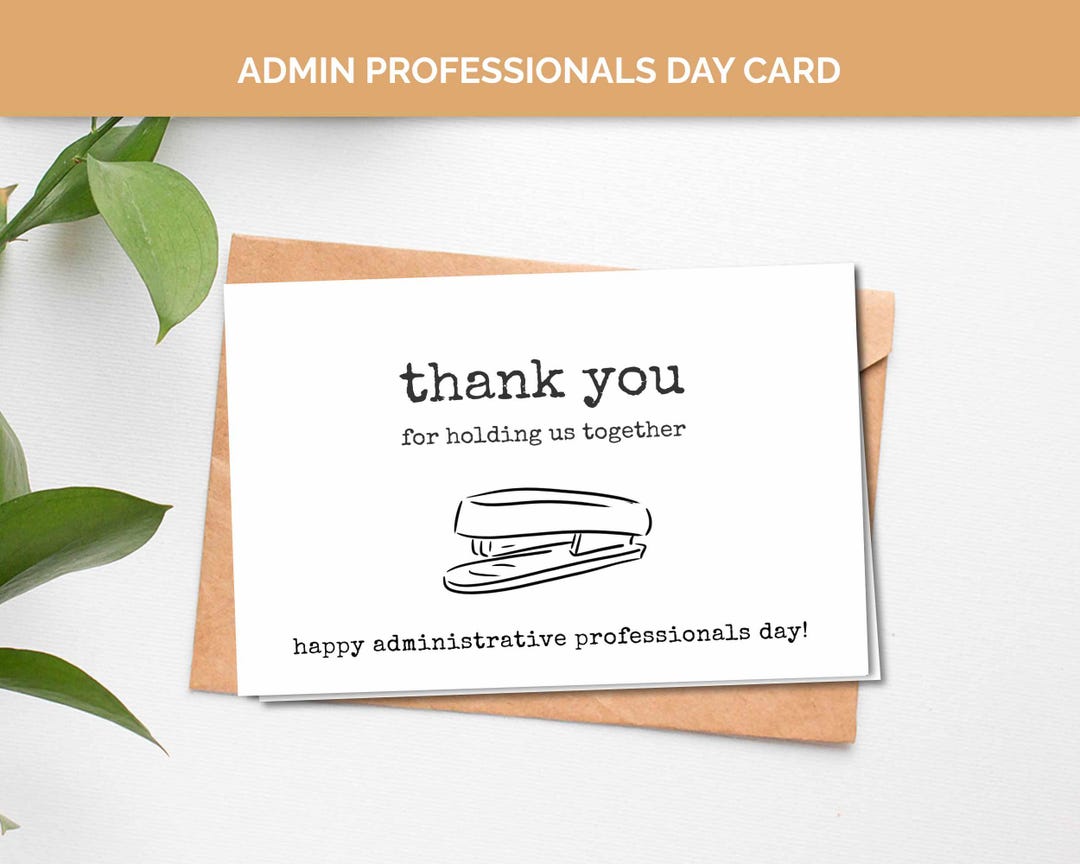 Administrative Professionals Day Card, Printable Thank You Card to Give ...