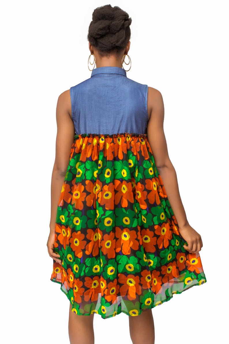 Womens Clothing Flared dress Jeans Dress African Print dress Lace Dress Lace Dress Denim and Lace dress Denim and Lace Denim Dress