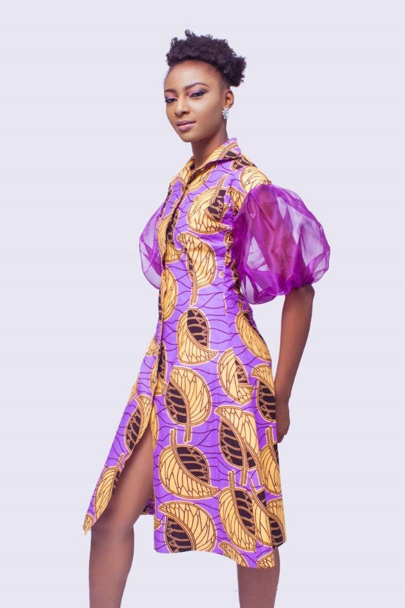 ankara gown with puff hand