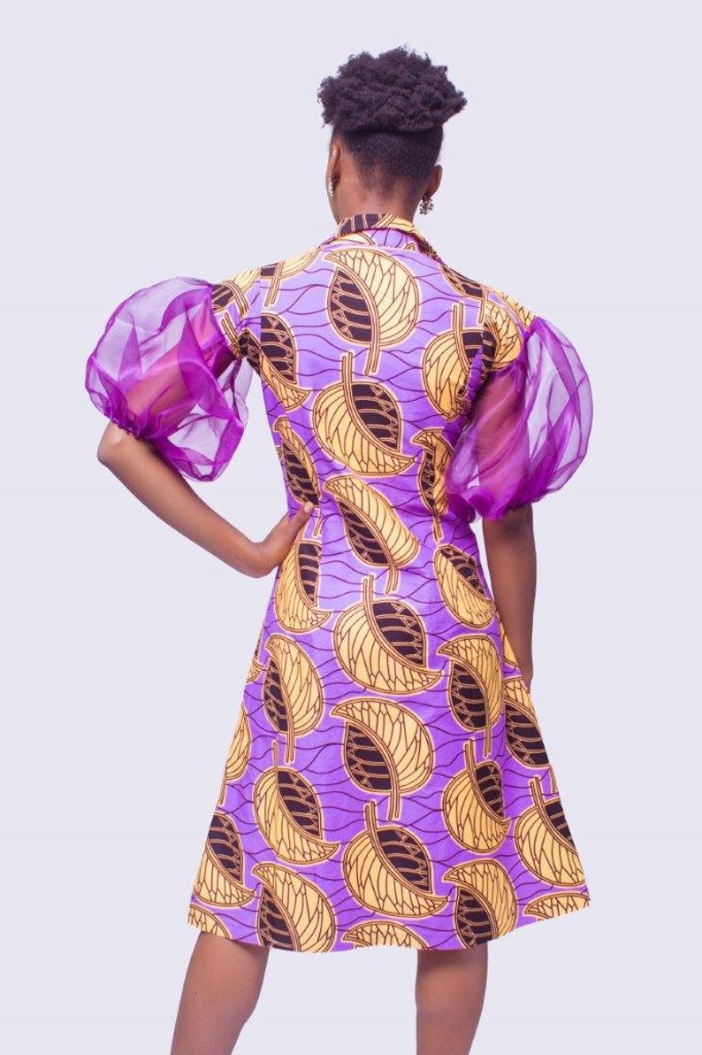 ankara gown with puff hand