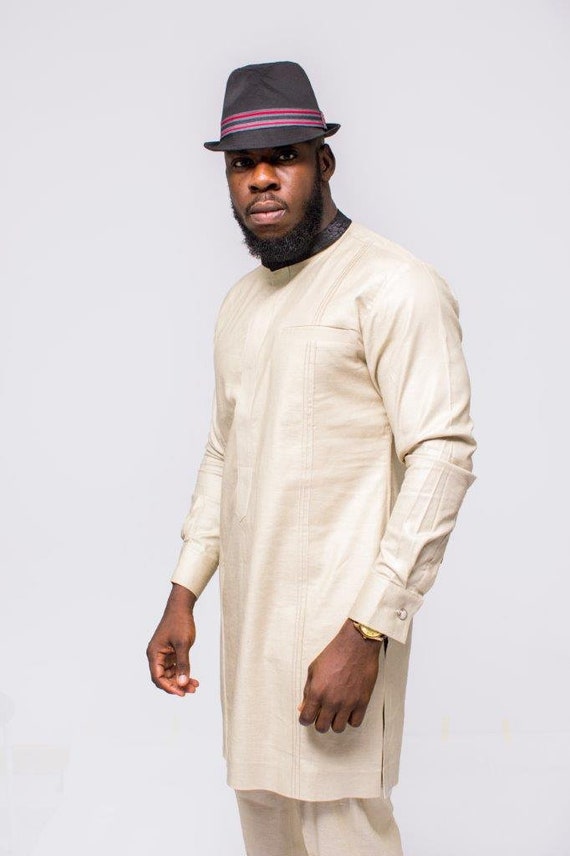 African Linen Suit African Men Clothing African Clothing Etsy