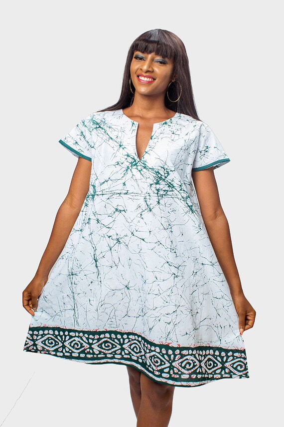 Batik Tunic Dress African Print Dress Kitenge Dress African | Etsy