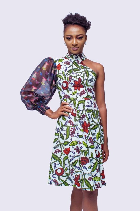one sleeve ankara dress