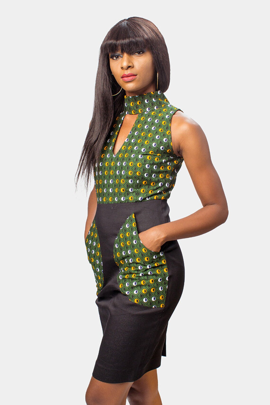 Stretch Jeans Dress with Ankara Mix Ankara Jeans Jeans Etsy