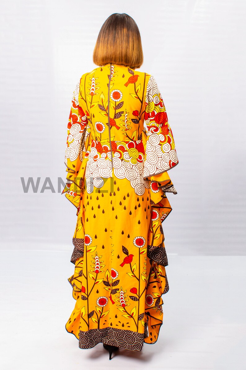 Orange Ankara Butterfly Maxi Dress African Print Butterfly Etsy