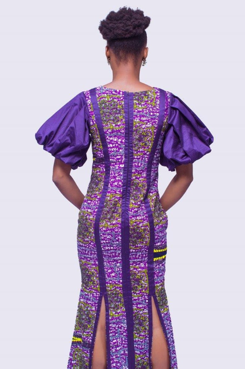 ankara gown with puff hand