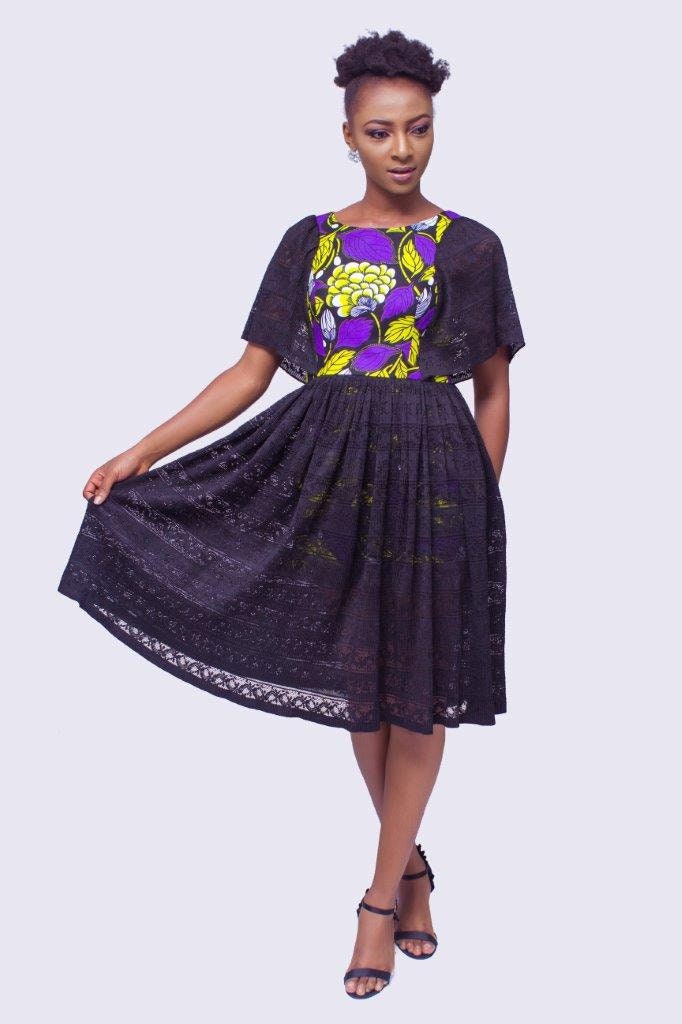 African Print Lace Overlay Dress Ankara Dress African | Etsy