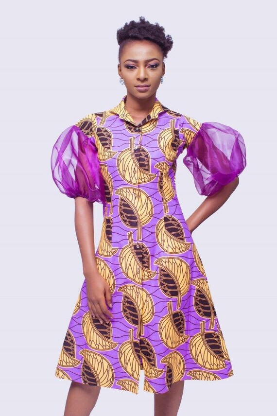 puff sleeve ankara dress