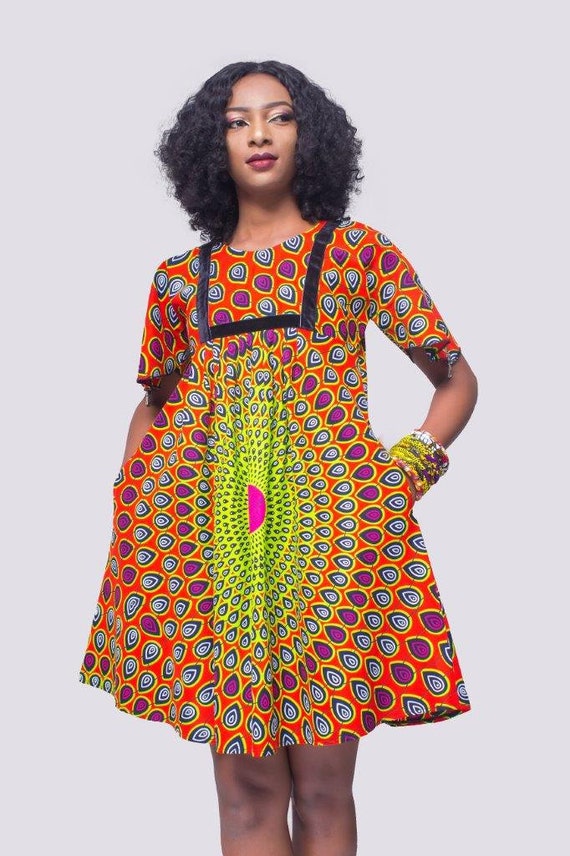 african print flare dresses