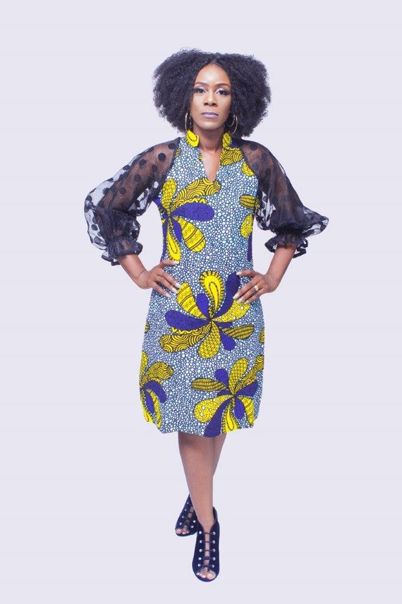 puff sleeve ankara dress