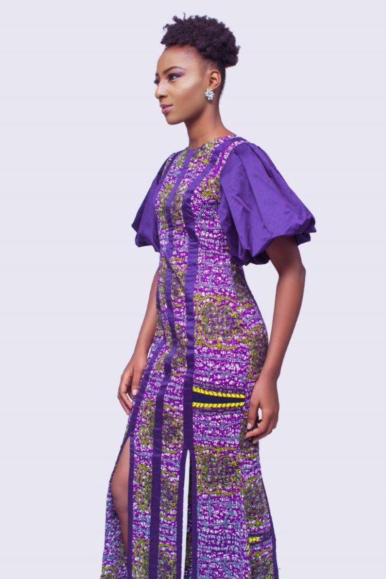 ankara gown with puff hand