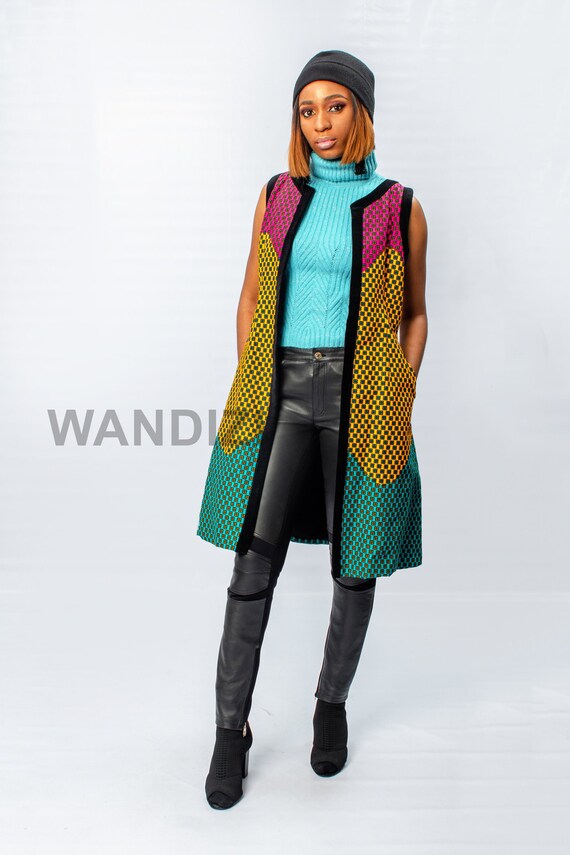 ankara long jacket for ladies