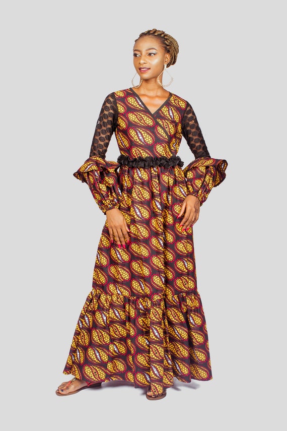 puff sleeve ankara dress