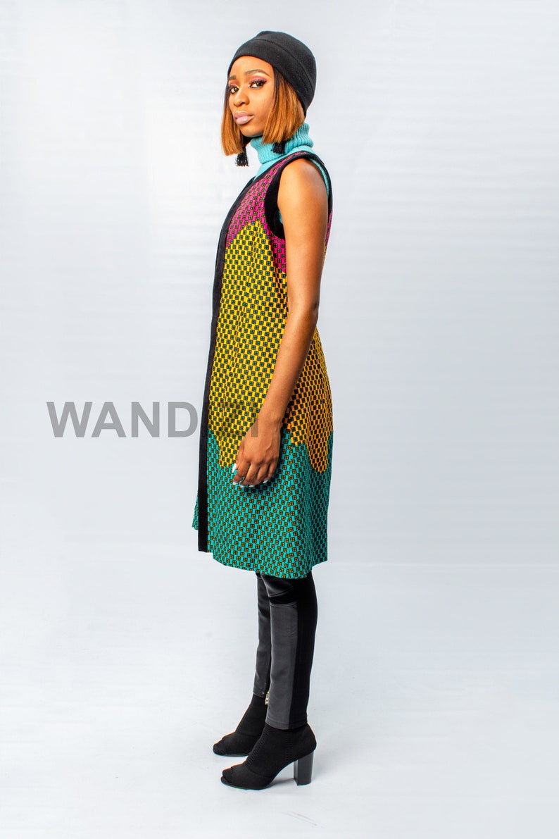 Ankara Long Sleeveless Jacket African Print Jacket African Etsy