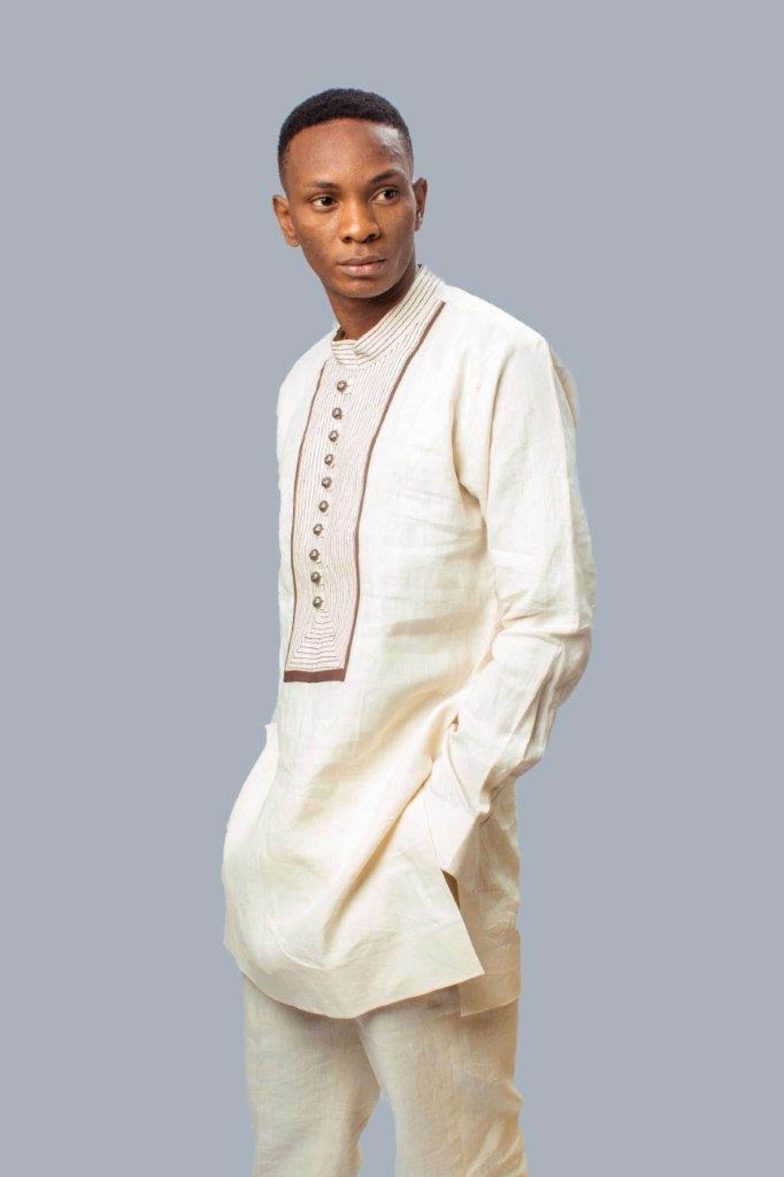 Linen Shirt & Pants African Men Clothing African Men Suit Etsy