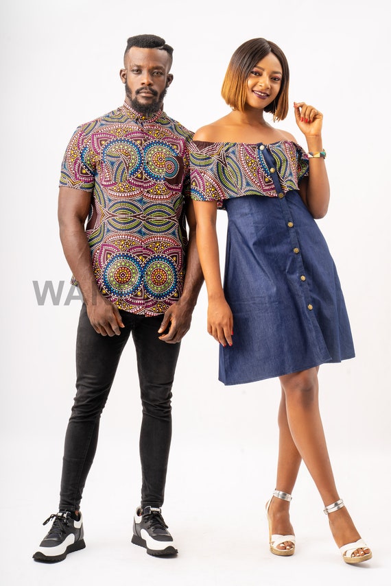 ankara denim dresses