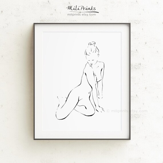 Akt Zeichnung, nackte Silhouette, schöne Frau nackt, erotische nackte Skizze, Badezimmer nackt Kunst, große Schlafzimmer Kunst Druck, KUNSTDRUCK ... Akt Zeichnung, nackte Silhouette, schöne Frau nackt, erotische nackte Skizze, Badezimmer nackt Kunst, große Schlafzimmer Kunst Druck, KUNSTDRUCK ...