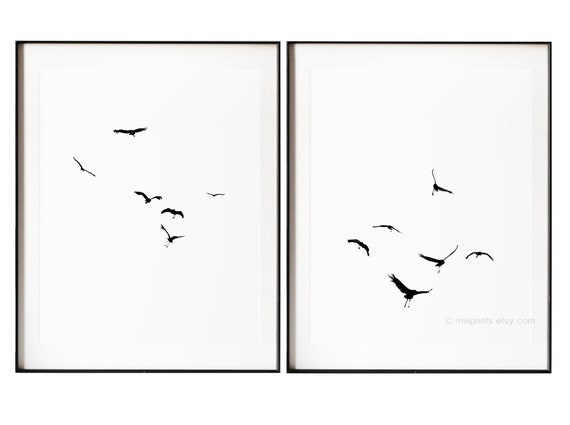 Hedendaags Meeuwen tekenen vogel tekeningen vliegende meeuwen set van | Etsy YY-62